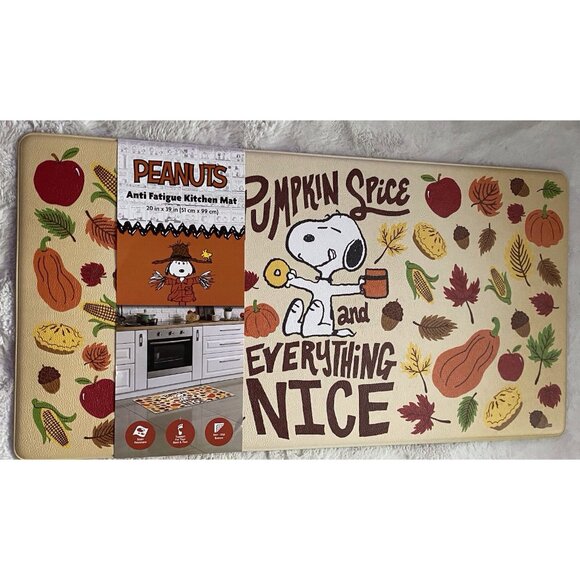 Peanuts Snoopy Pumpkin Spice Anti Fatigue Kitchen Mat 20” X 39” Fall Autumn NEW - Picture 1 of 12